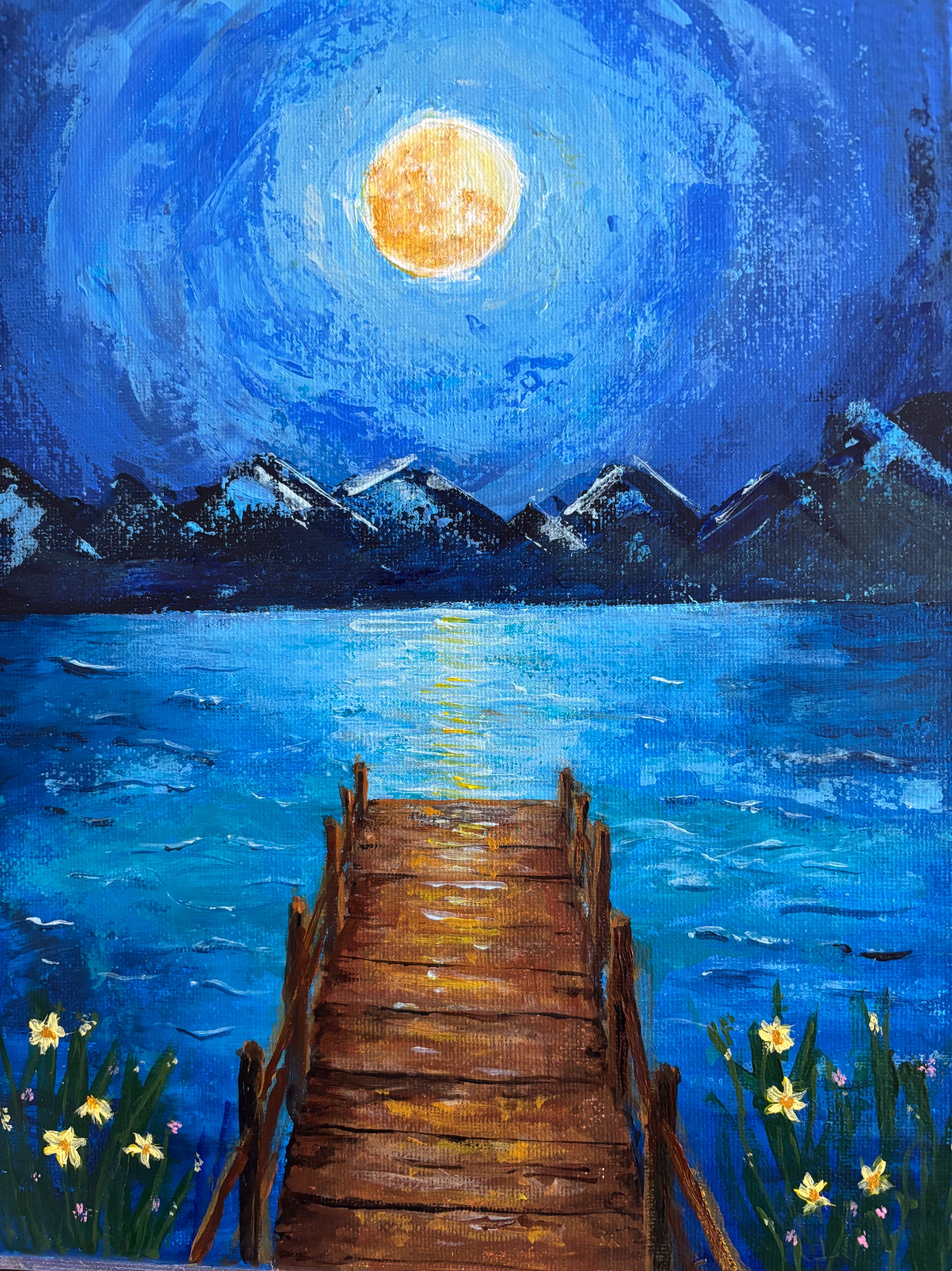 Full moon at the lake