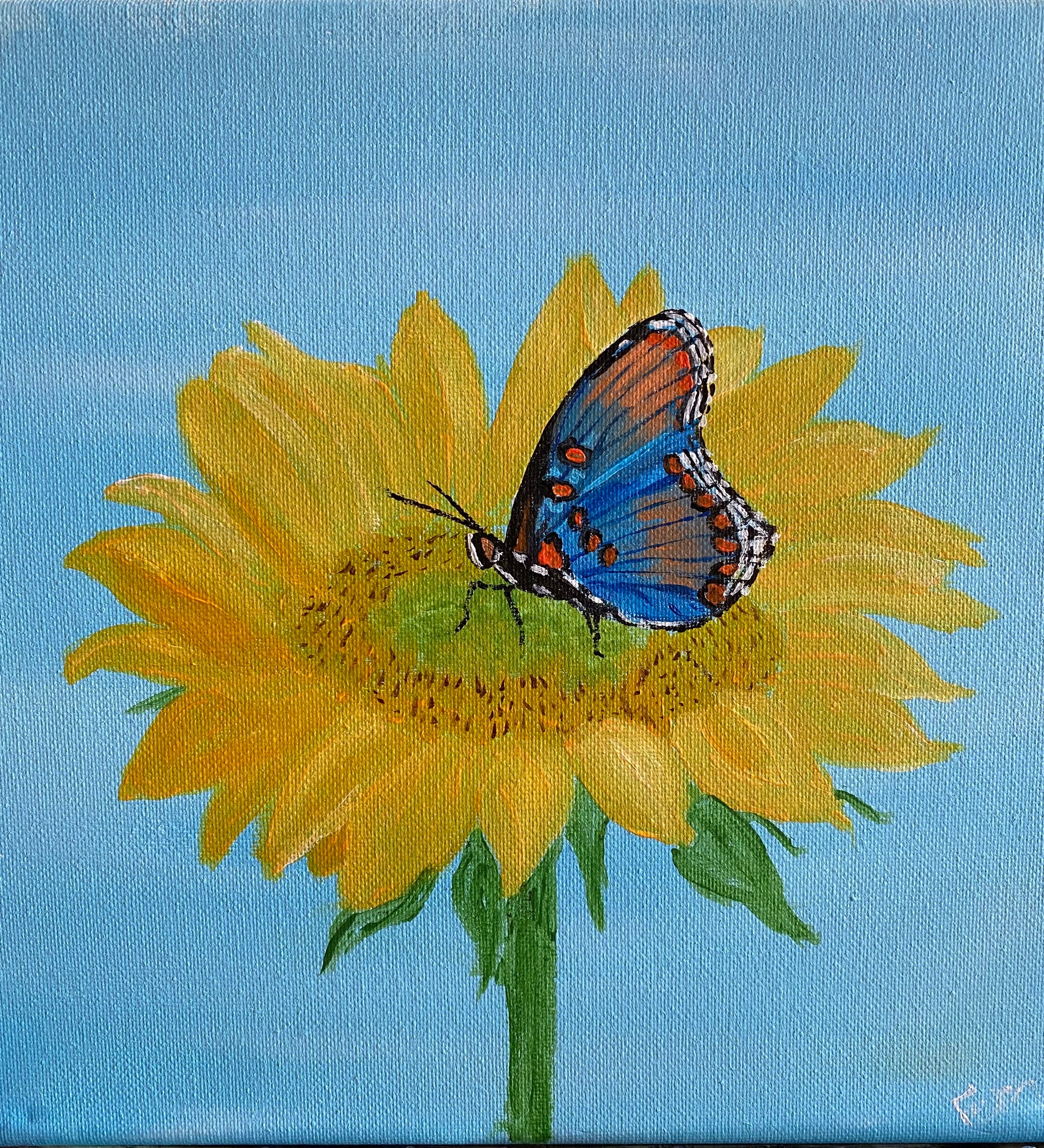 Sunflower and Butterfly