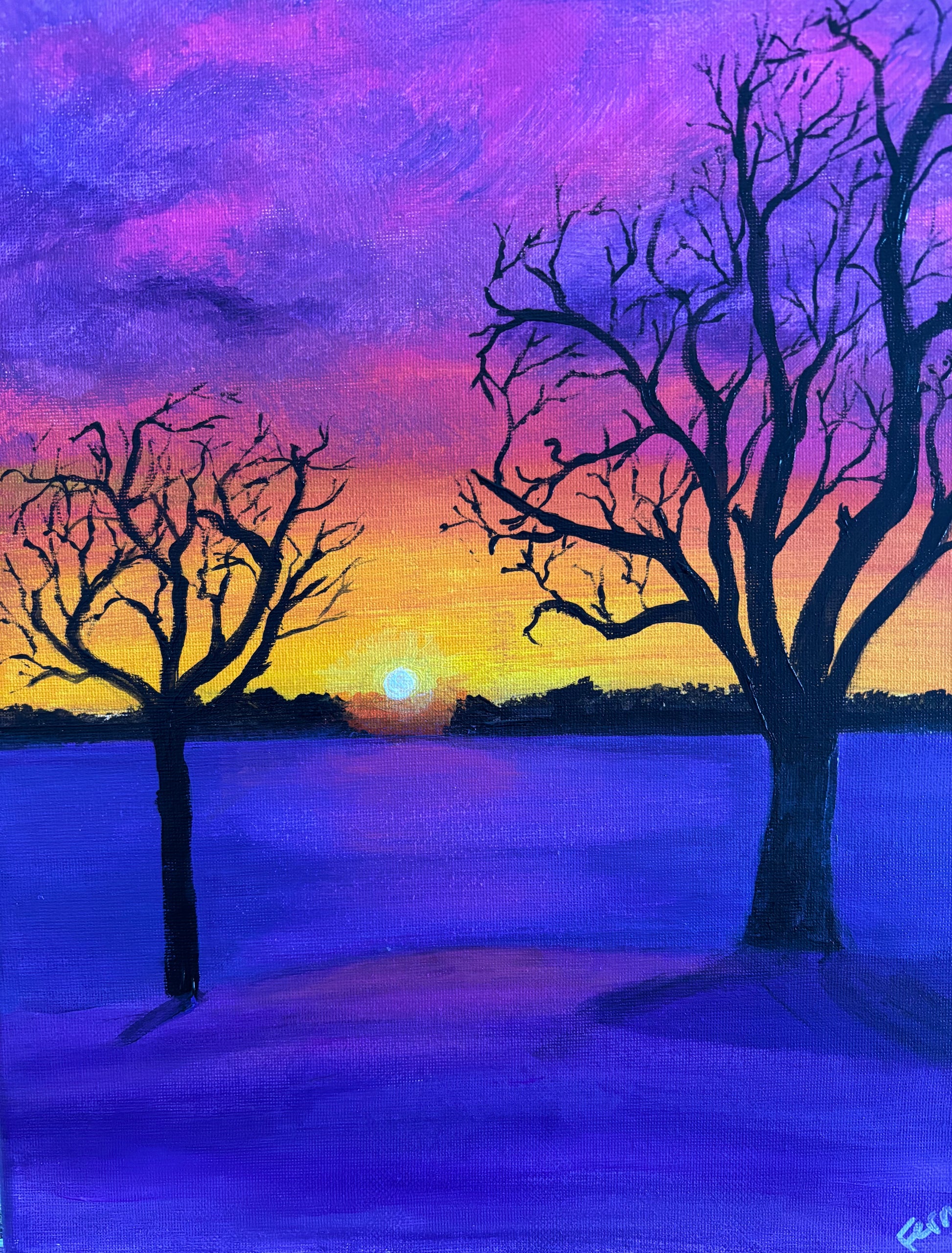 Purple Snowscape at Sunset