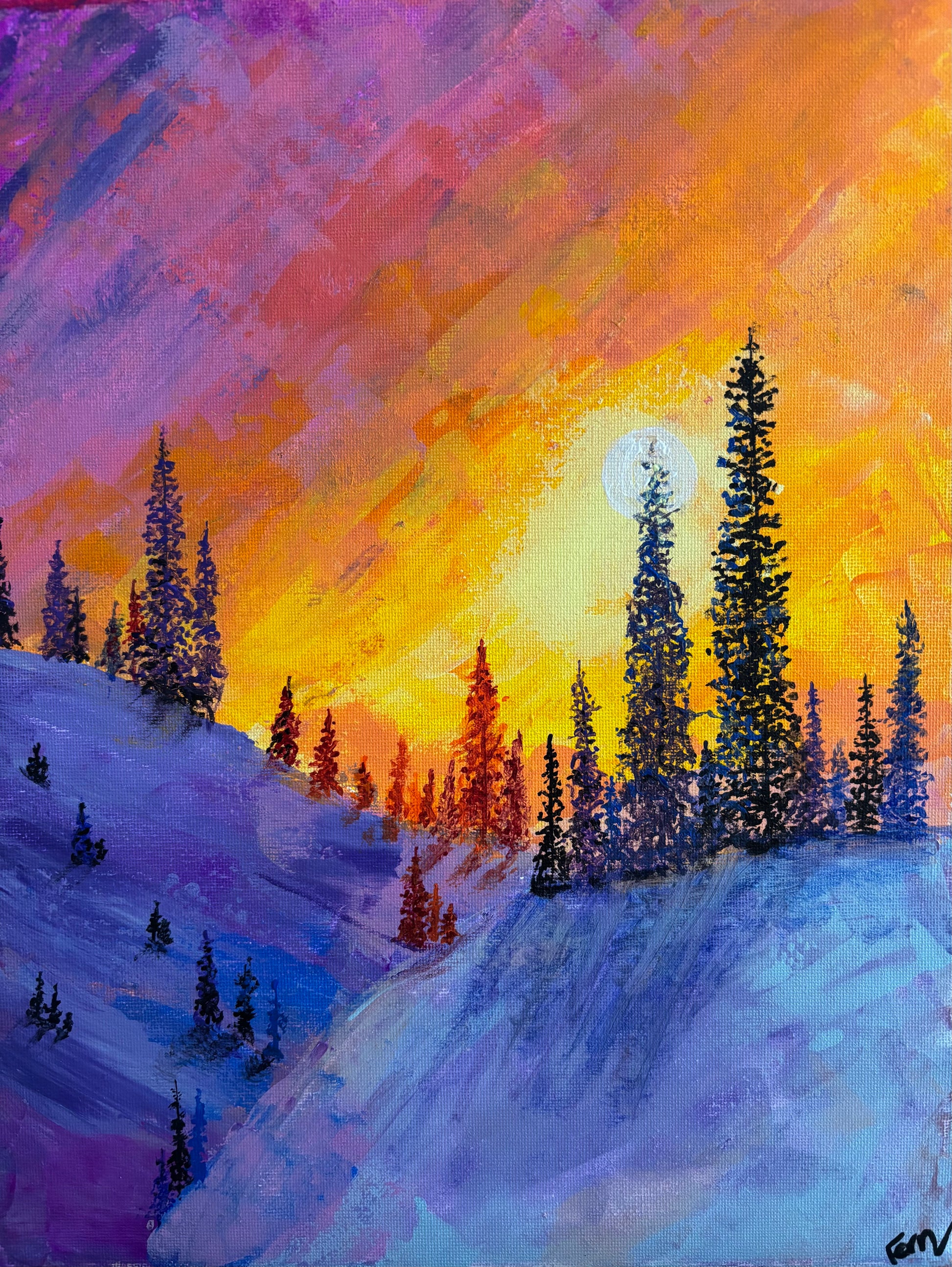 Purple Slopes at Sunset - Version 2