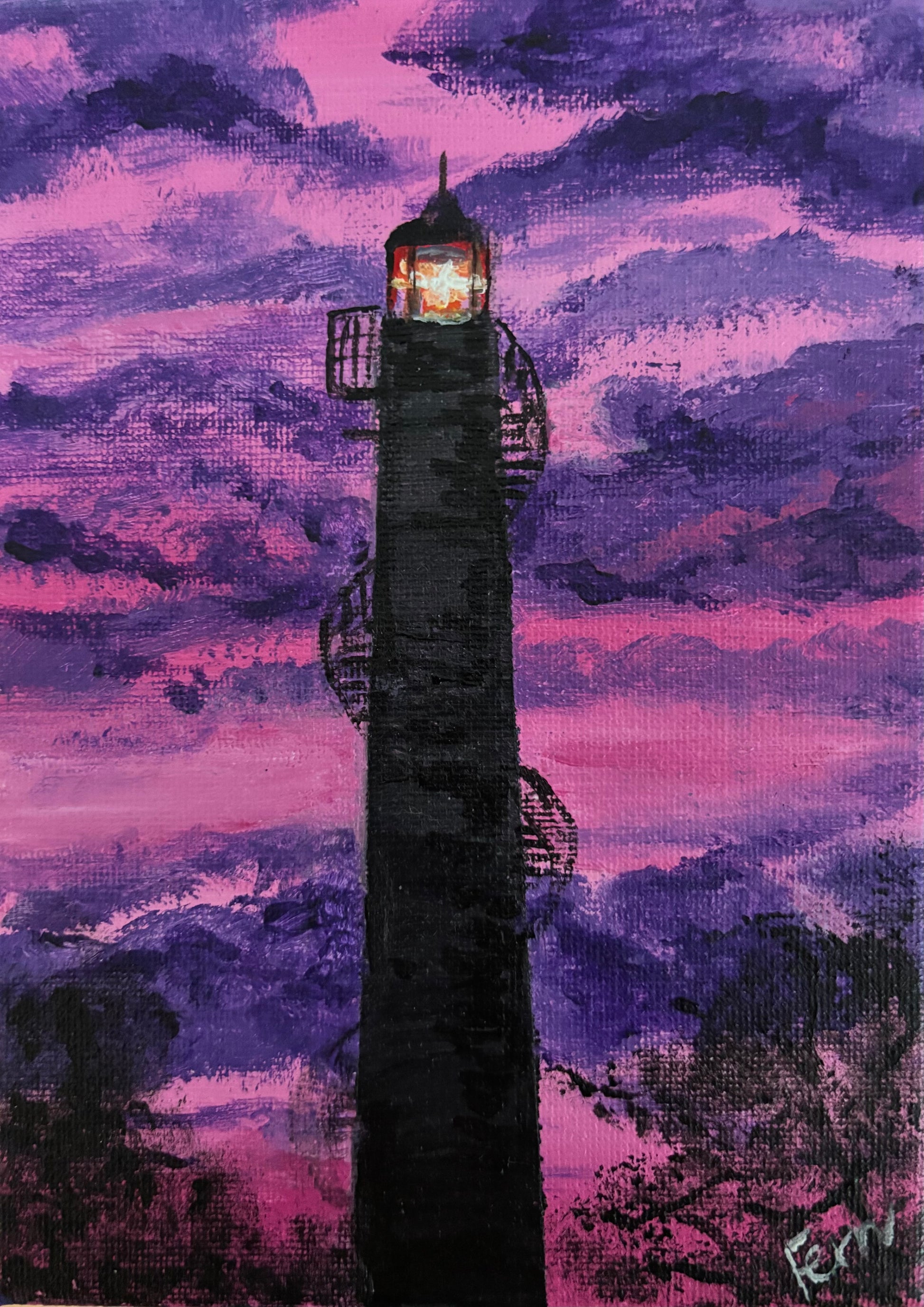 Purple Sky Ladder Lighthouse
