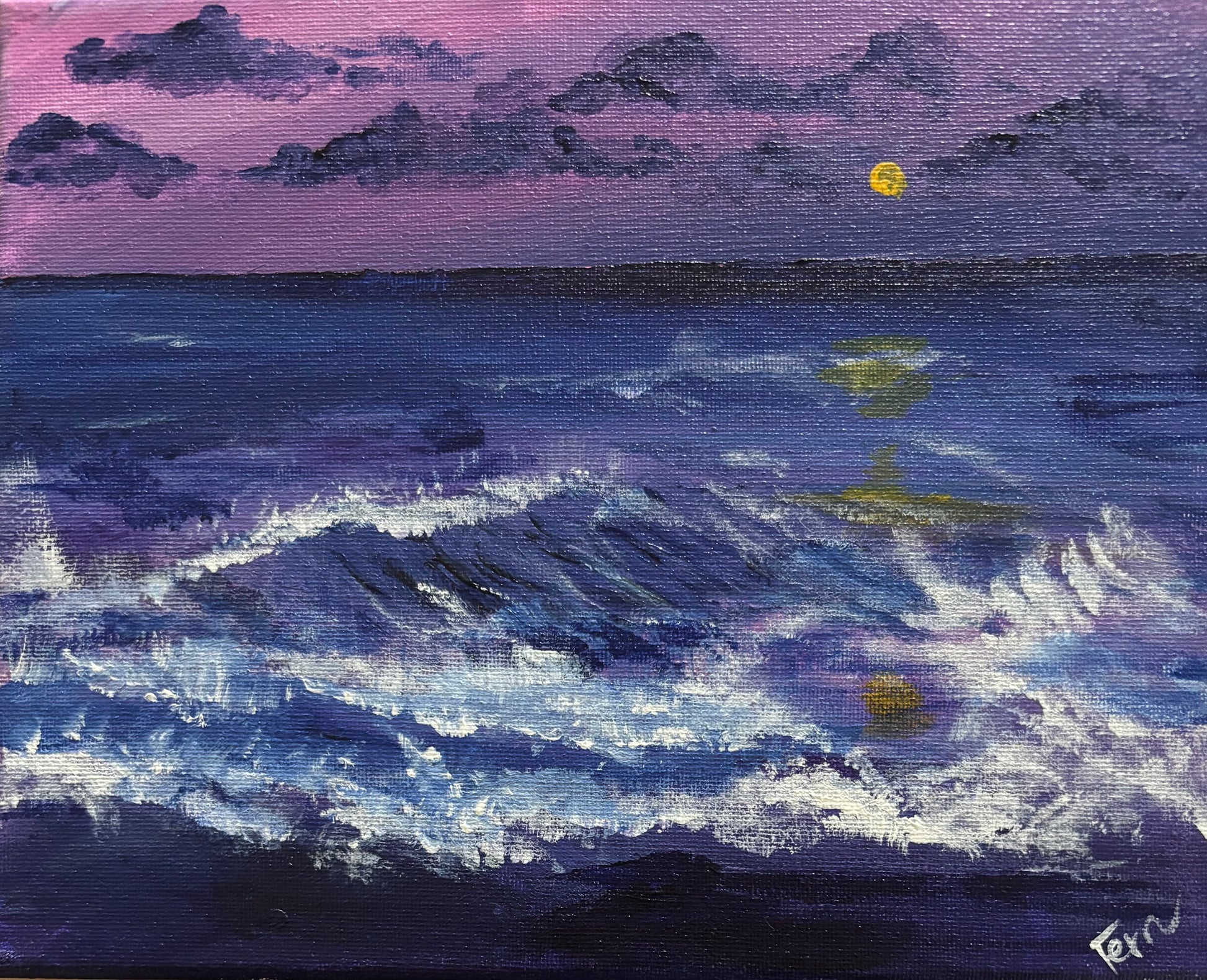 Dark Waves Purple Sky