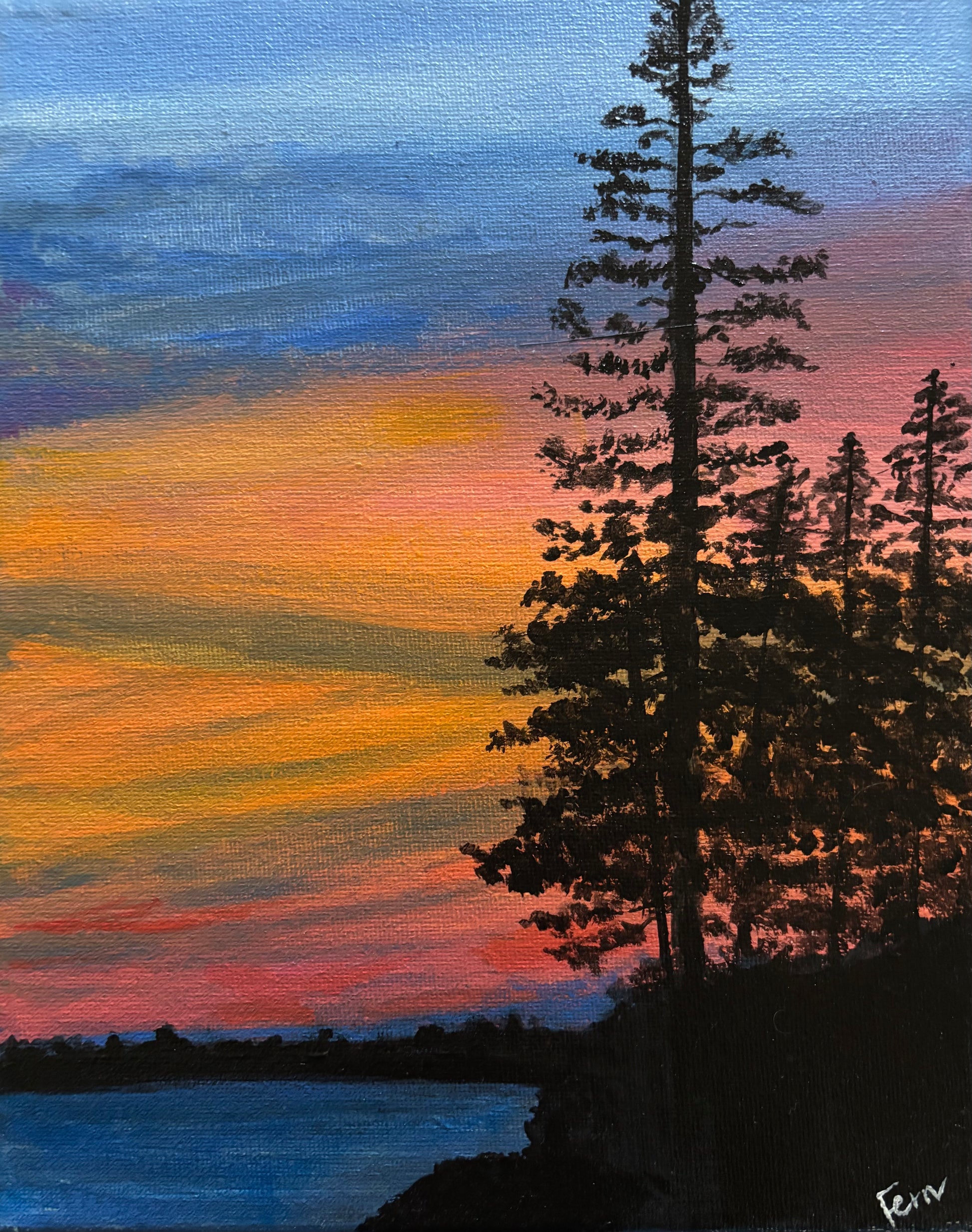 Tall Tree, Orange Sunset