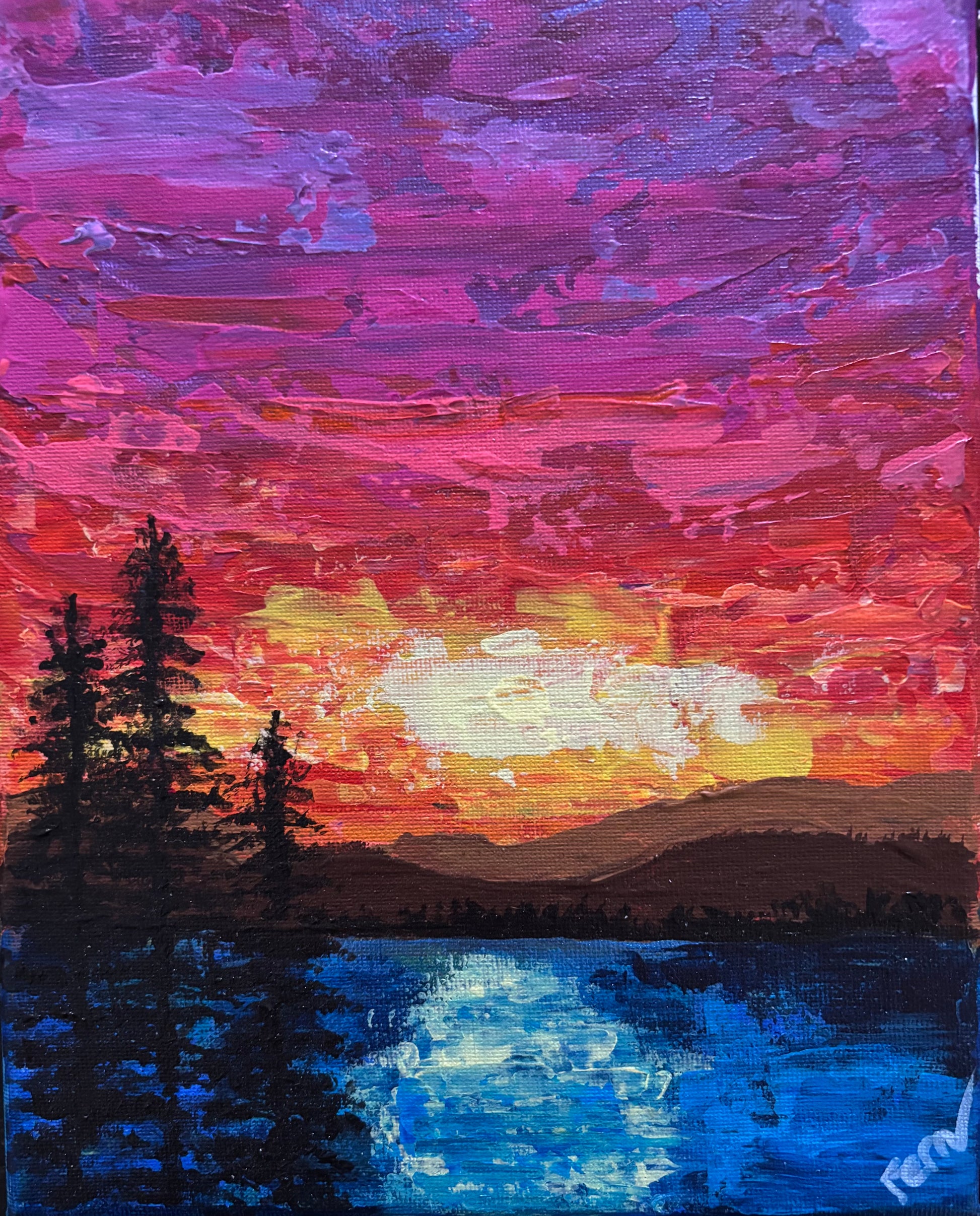 Vibrant Sunset Over Lake #2
