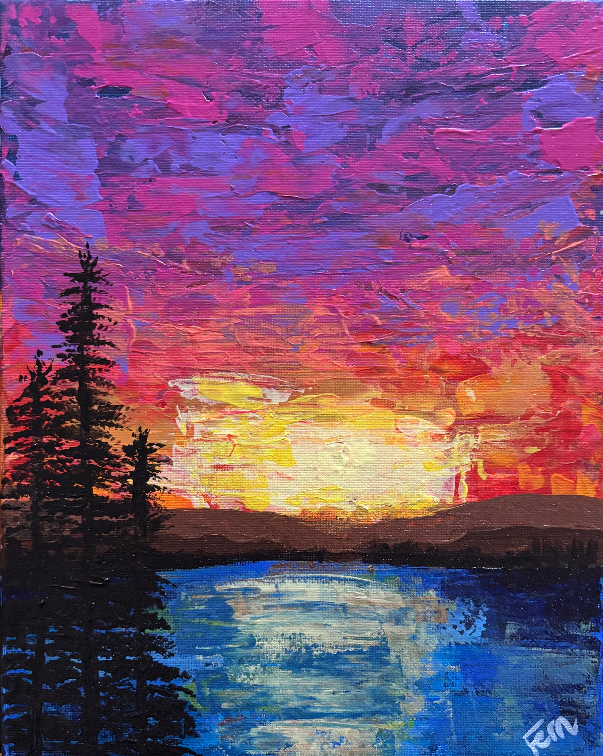 Vibrant Sunset Over Lake #1