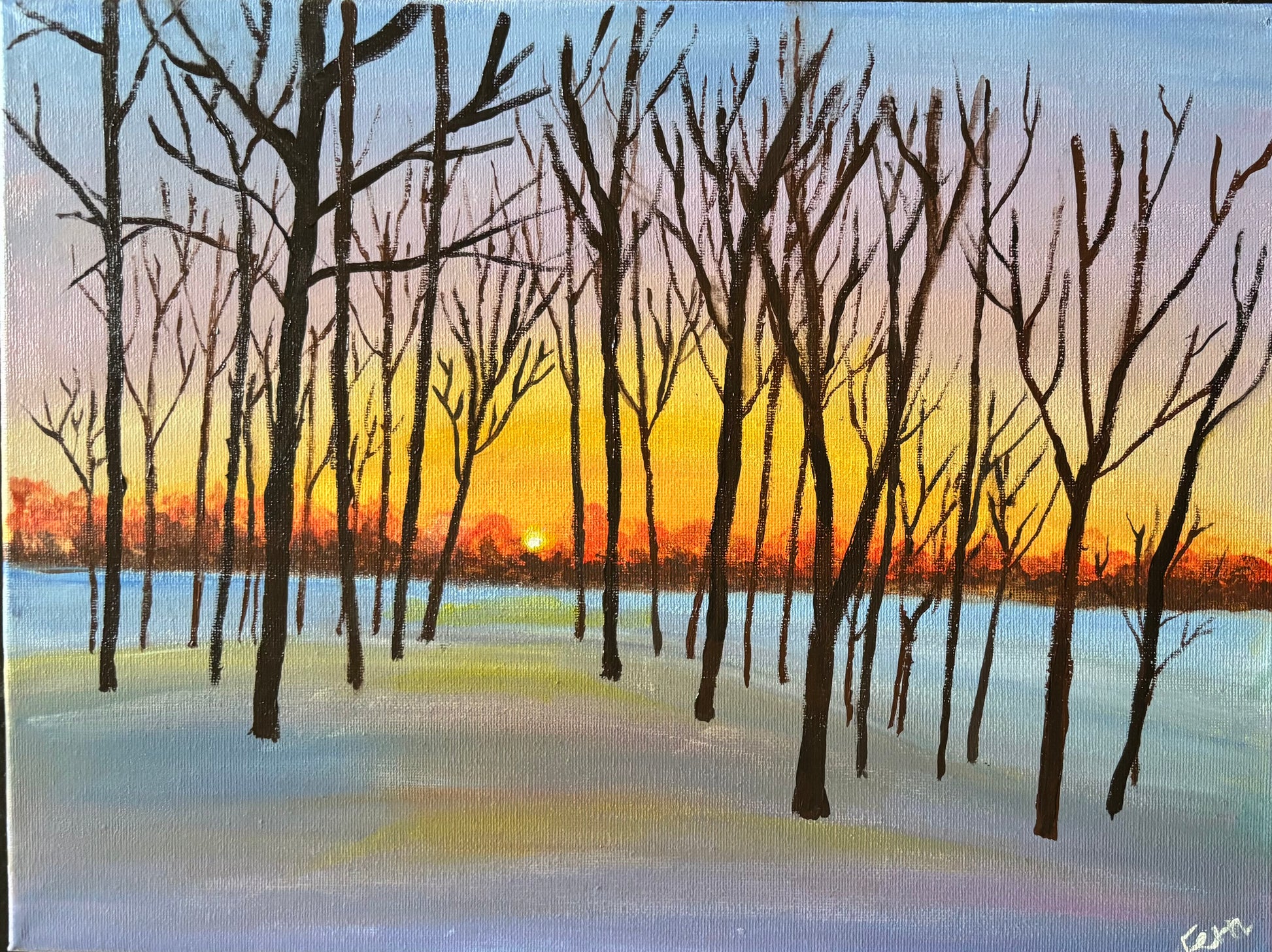 Pastel Winter Wood View