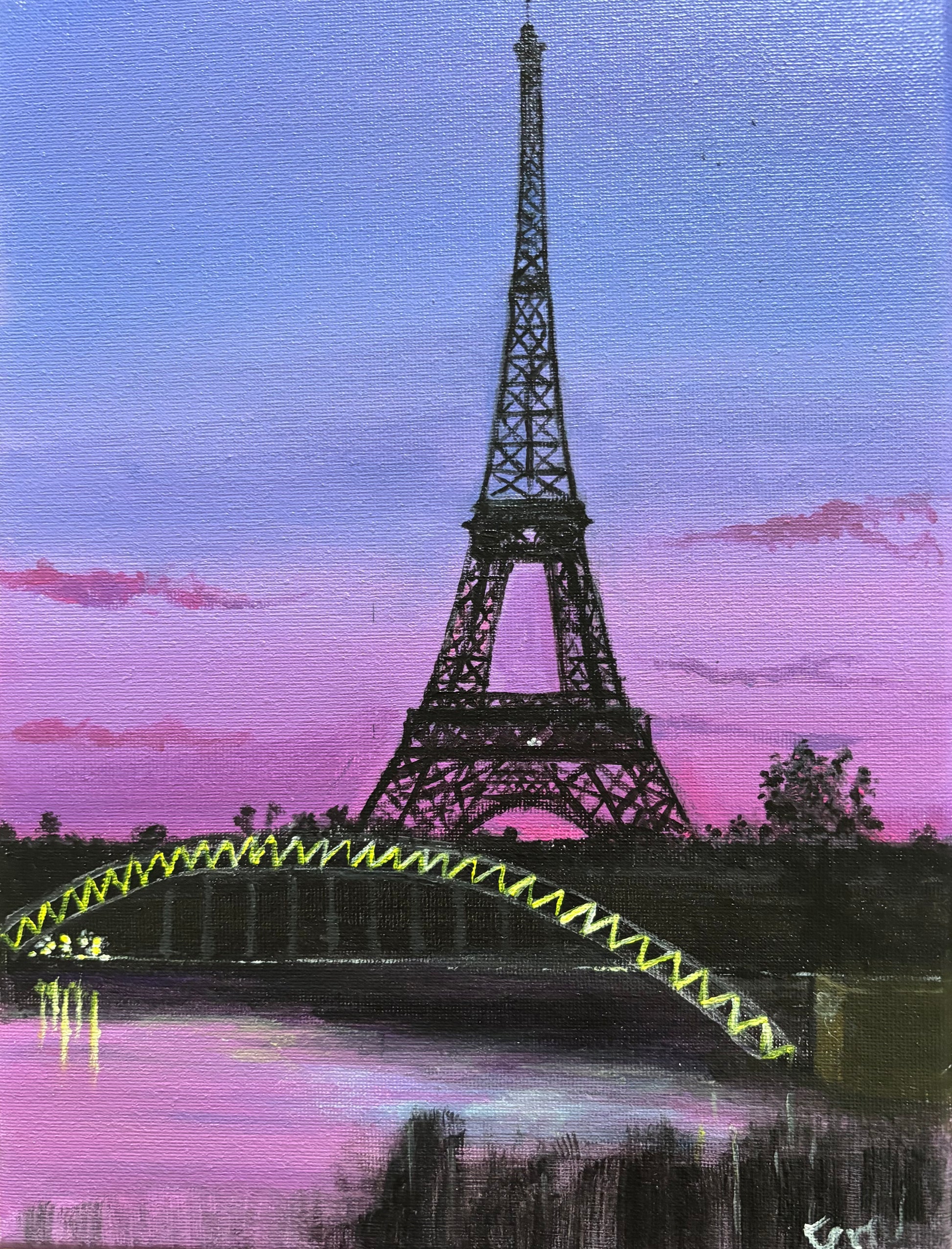 Pink and Purple Eiffel View