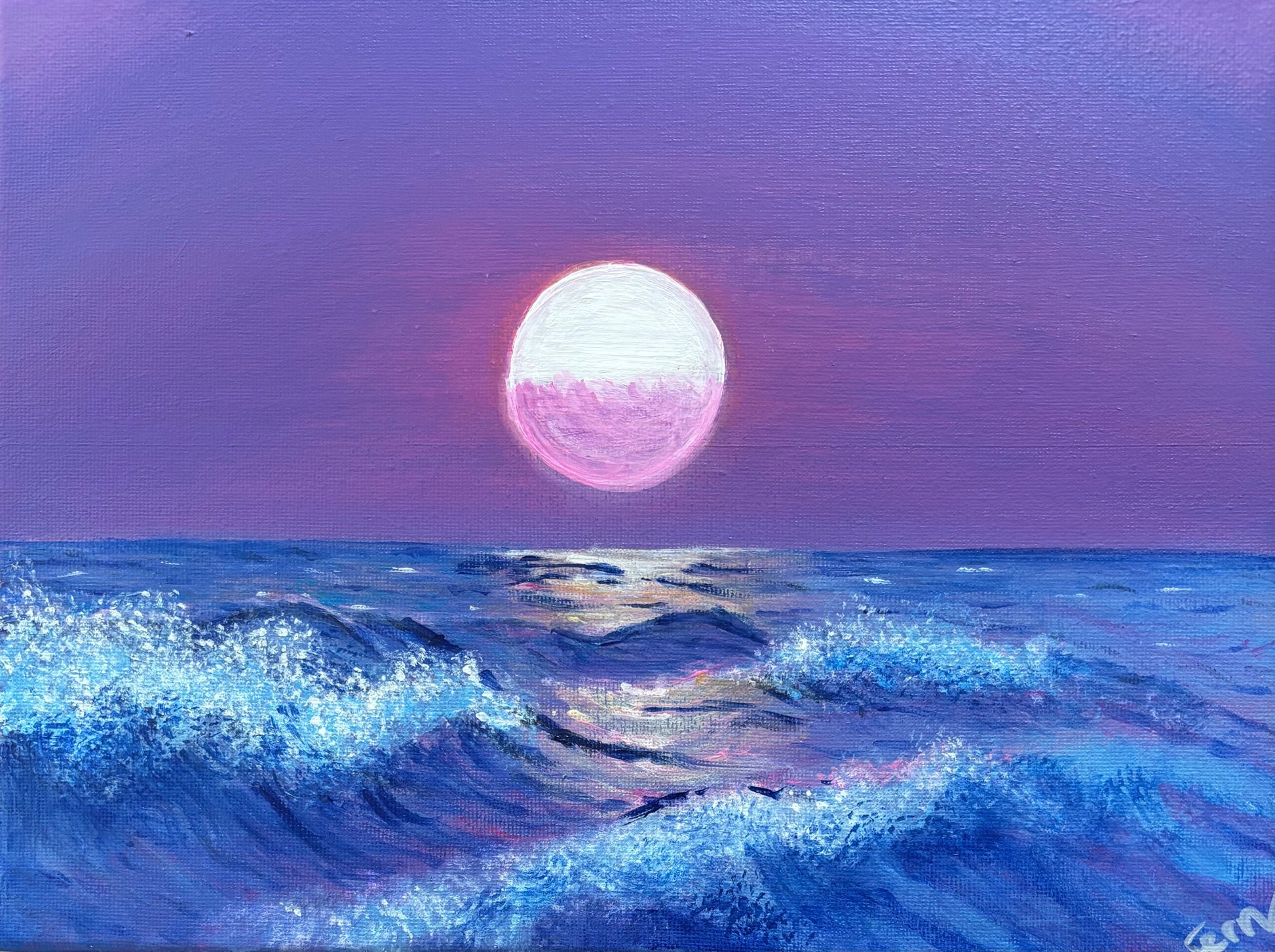 Moonrise Over the Ocean